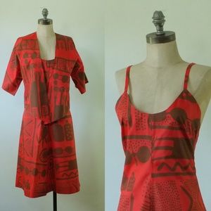 vintage red dress | vintage 70s red cocktail dress